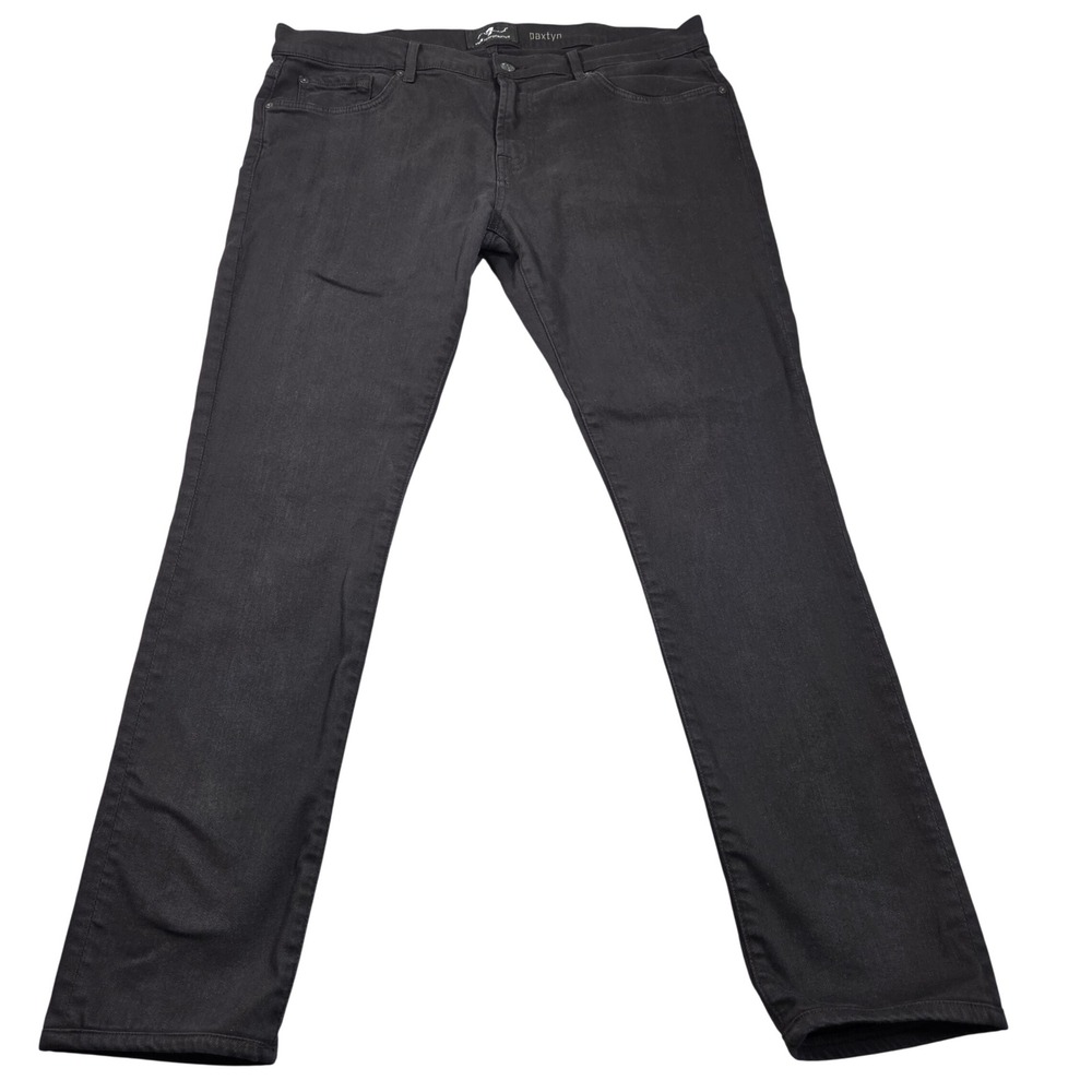 7 For All Mankind Paxtyn Jeans Mens 38 Black Luxe Performance Skinny Denim